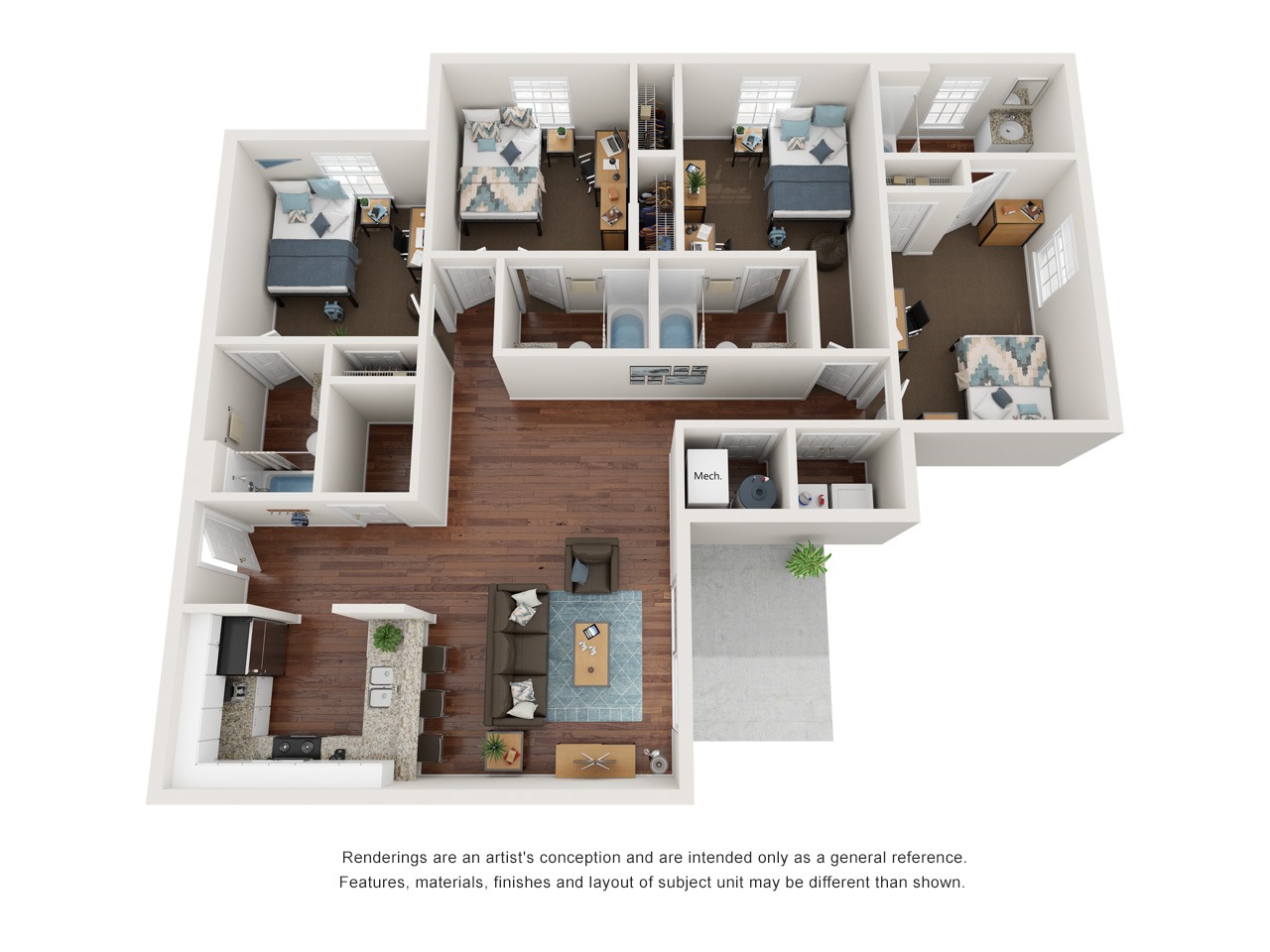 Apartments Near East Tennessee State University | Floor Plans - Student ...